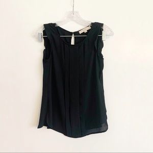 Ann Taylor LOFT Black flutter sleeve tank